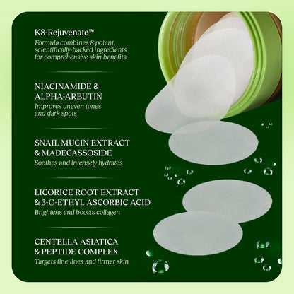JiYu Toning Polish Pads - 100 Count Glass Skin Treatment